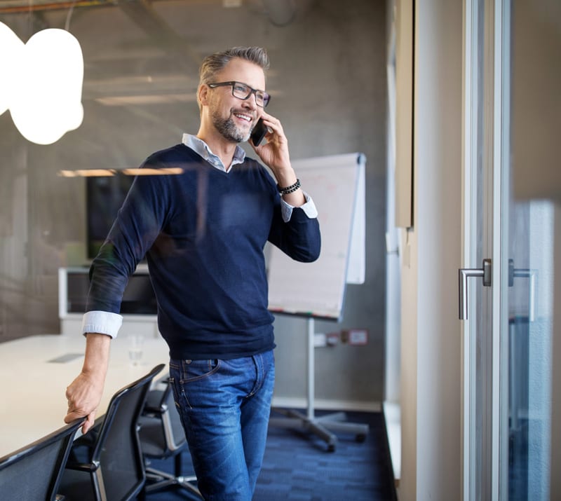 Man On Phone In Office